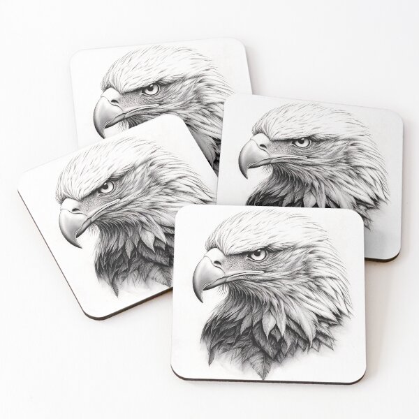 Item preview, Pencil drawn Bald Eagle High Quality Black and White Design designed and sold by Pencil-Art.