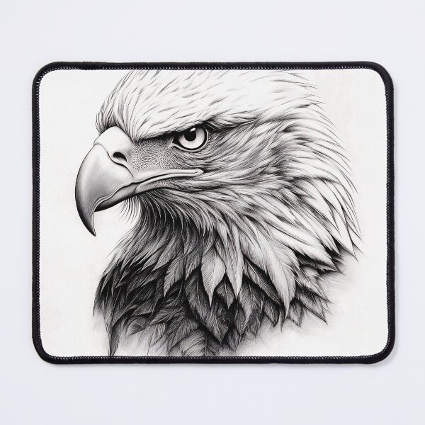 Item preview, Pencil drawn Bald Eagle High Quality Black and White Design designed and sold by Pencil-Art.