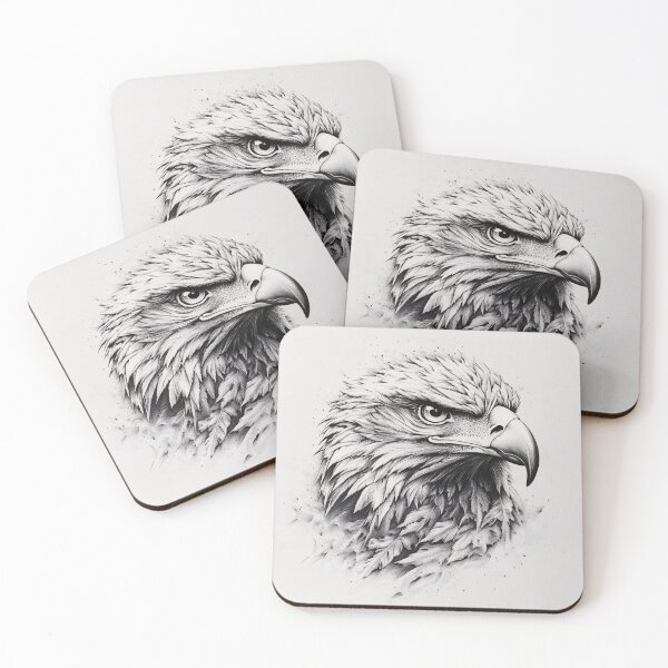 Item preview, Pencil drawn Bald Eagle High Quality Black and White Design designed and sold by Pencil-Art.