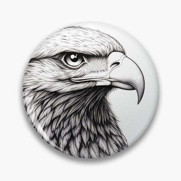 Item preview, Pencil drawn Bald Eagle High Quality Black and White Design designed and sold by Pencil-Art.