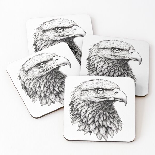 Item preview, Pencil drawn Bald Eagle High Quality Black and White Design designed and sold by Pencil-Art.