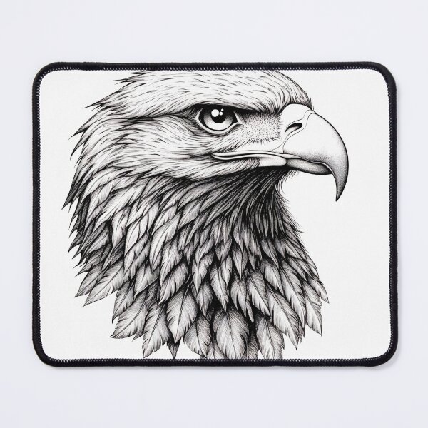 Item preview, Pencil drawn Bald Eagle High Quality Black and White Design designed and sold by Pencil-Art.