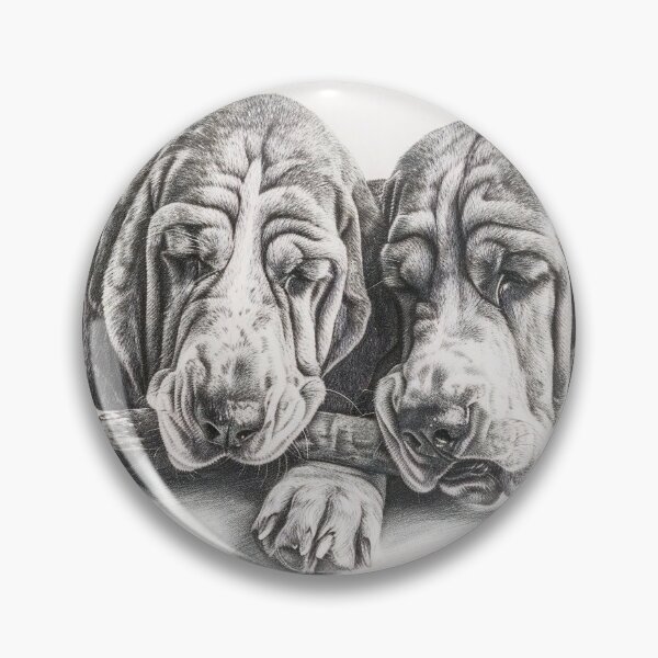 Item preview, Black and white Bloodhound pencil drawing designed and sold by Pencil-Art.