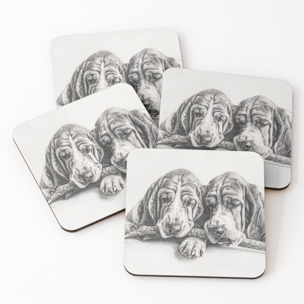 Item preview, Black and white Bloodhound pencil drawing designed and sold by Pencil-Art.