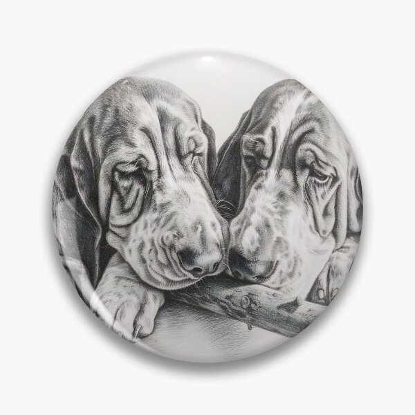 Item preview, Black and white Bloodhound pencil drawing designed and sold by Pencil-Art.