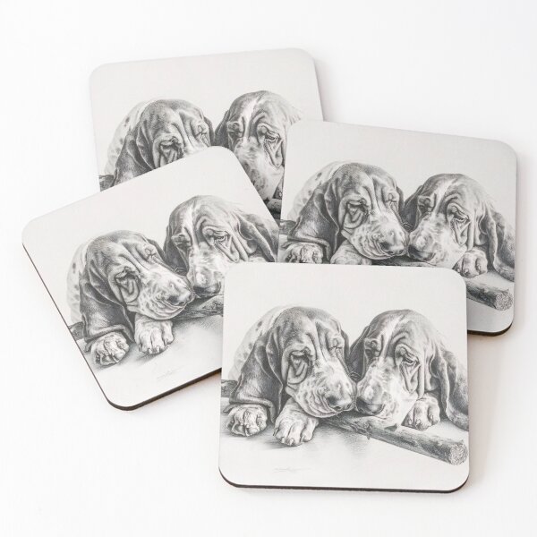 Item preview, Black and white Bloodhound pencil drawing designed and sold by Pencil-Art.