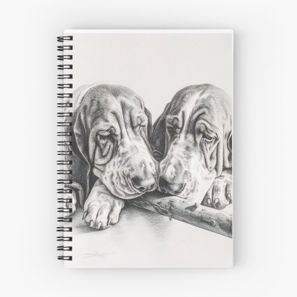Item preview, Black and white Bloodhound pencil drawing designed and sold by Pencil-Art.
