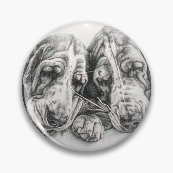 Item preview, Black and white Bloodhound pencil drawing designed and sold by Pencil-Art.