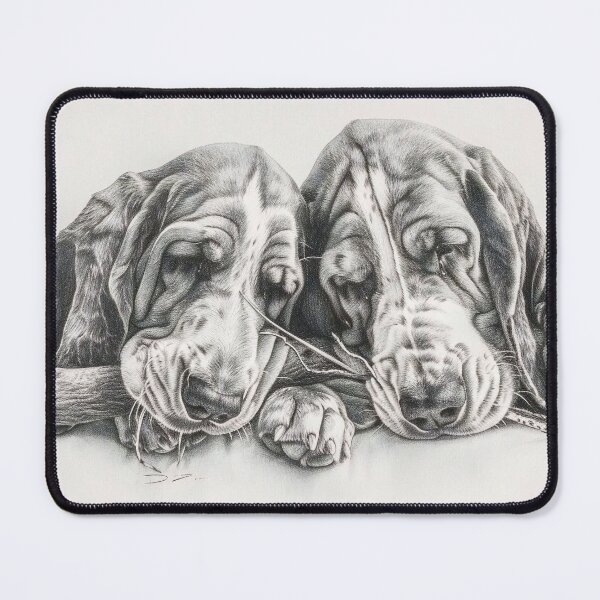 Item preview, Black and white Bloodhound pencil drawing designed and sold by Pencil-Art.