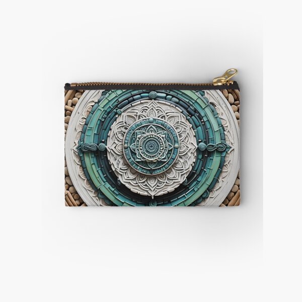 Item preview, Mandala of intertwined leaves in green and brown tones designed and sold by MandalasShops.