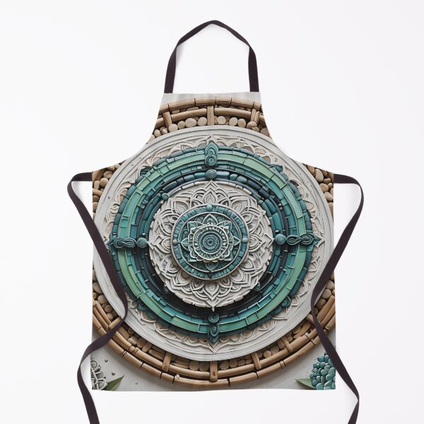 Item preview, Mandala of intertwined leaves in green and brown tones designed and sold by MandalasShops.