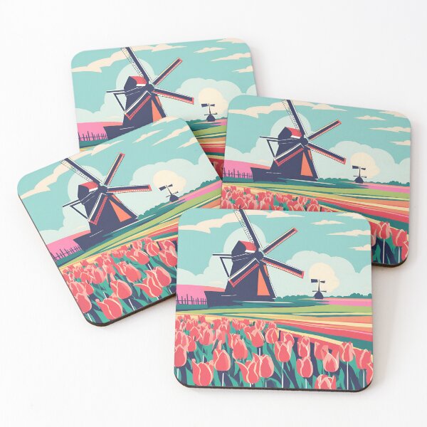 Item preview, Tulips and Windmill designed and sold by ColorArtByEric.