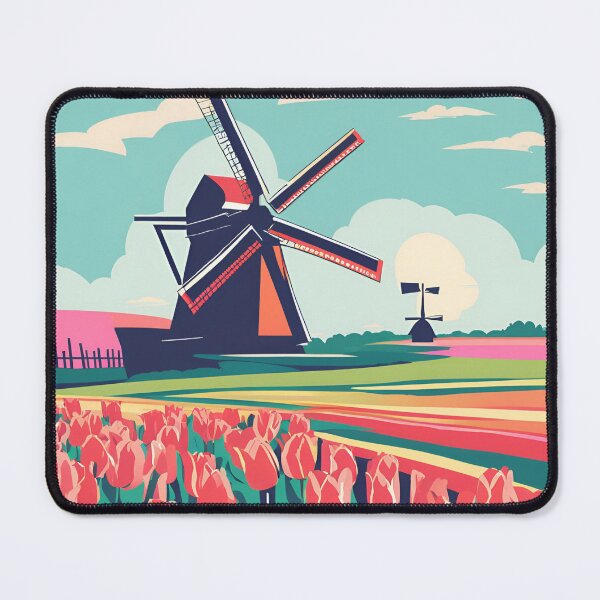 Item preview, Tulips and Windmill designed and sold by ColorArtByEric.