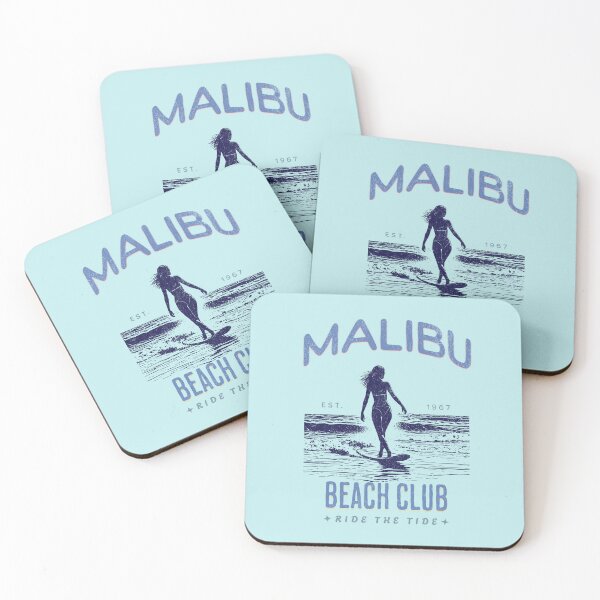 Item preview, "Malibu Beach Club- Vintage Surf Vibes" T shirt designed and sold by MalibuMaiden28.