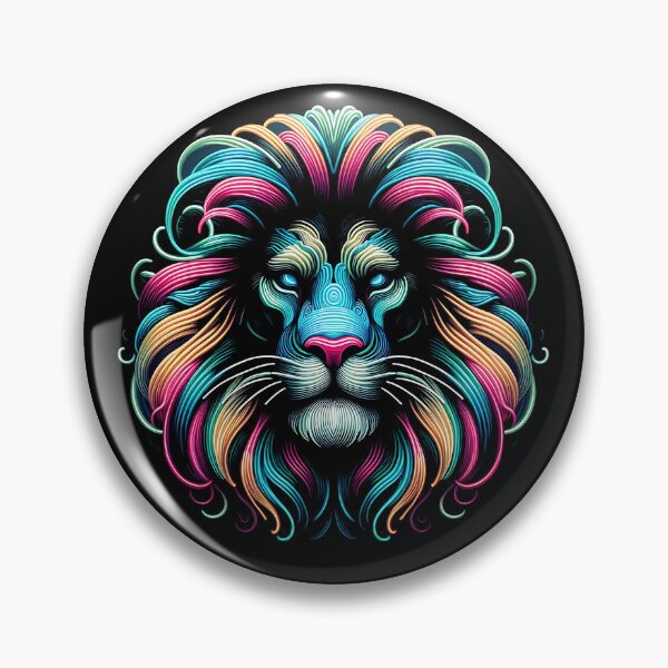 Item preview, Neon vintage lion designed and sold by LvlUpPrints.