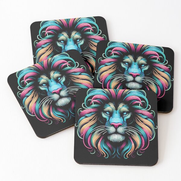 Item preview, Neon vintage lion designed and sold by LvlUpPrints.