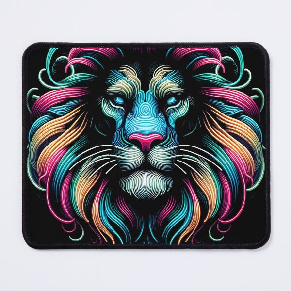 Item preview, Neon vintage lion designed and sold by LvlUpPrints.