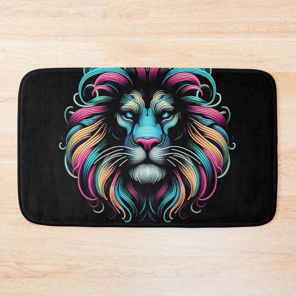 Item preview, Neon vintage lion designed and sold by LvlUpPrints.