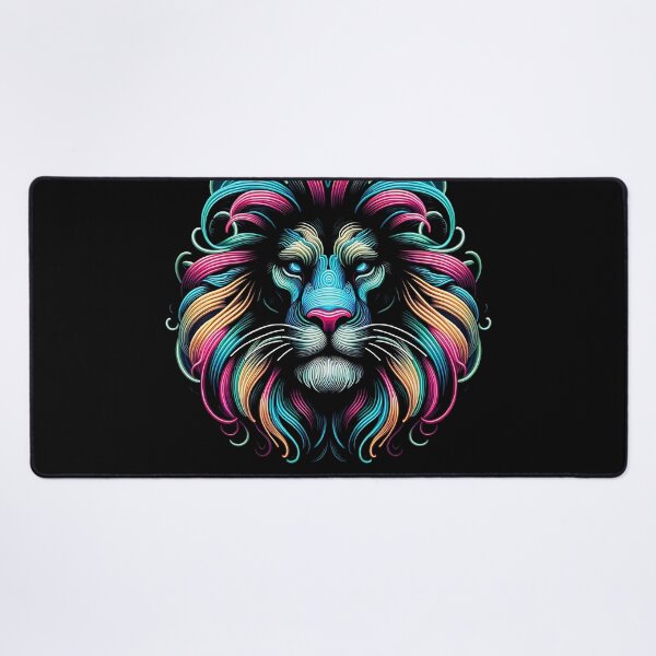 Item preview, Neon vintage lion designed and sold by LvlUpPrints.