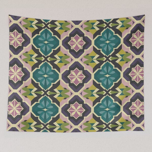 Item preview,  Modern Thai Silk Symmetrical Tile Pattern  designed and sold by PING 999 STUDIO.
