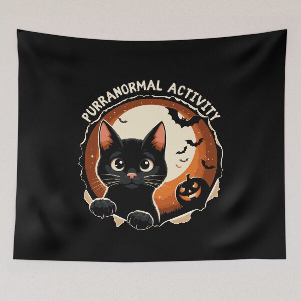 Item preview, Spooky Cat Purranormal Activity - Cute Halloween Art designed and sold by Tw1nsAIArt.