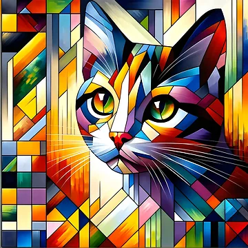 Artwork thumbnail, Abstract Cat by GoldenPattern