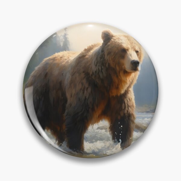 Aperçu de l'œuvre Un puissant ours au bord de la rivière créée et vendue par GoldenPattern.