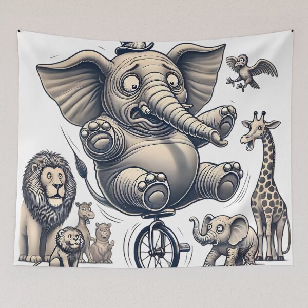 Item preview, The Clumsy Elephant's Circus Act. designed and sold by Linework Studio.