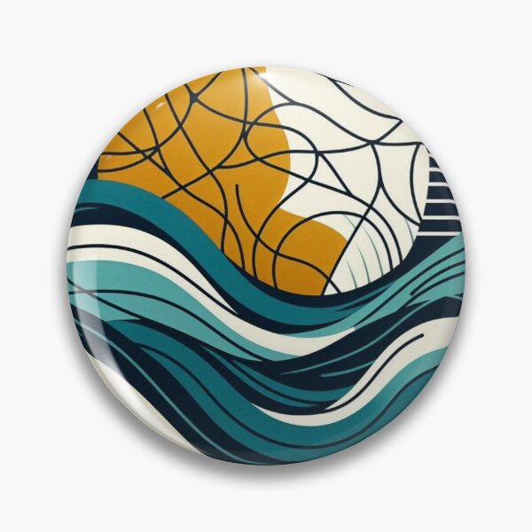 Item preview, bold sweeping wave lines designed and sold by Dominika Farkašová.
