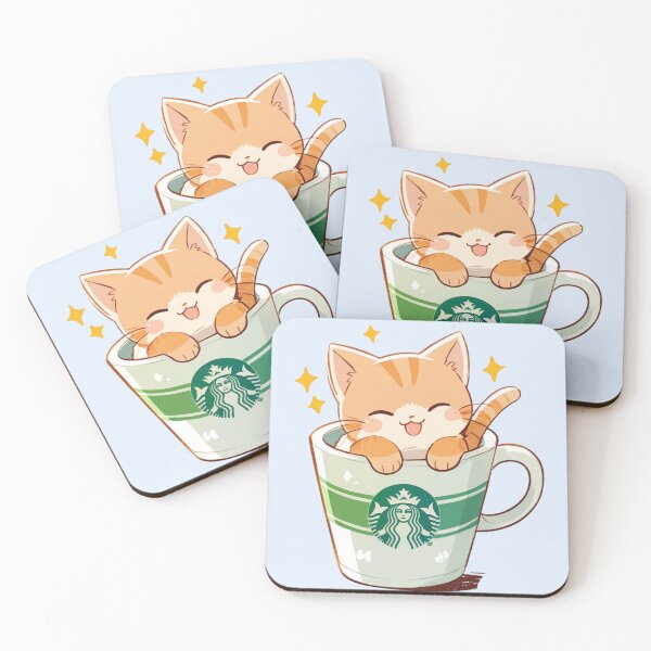 Item preview, Cute orange kitten in a  coffee cup designed and sold by juthamas8426.