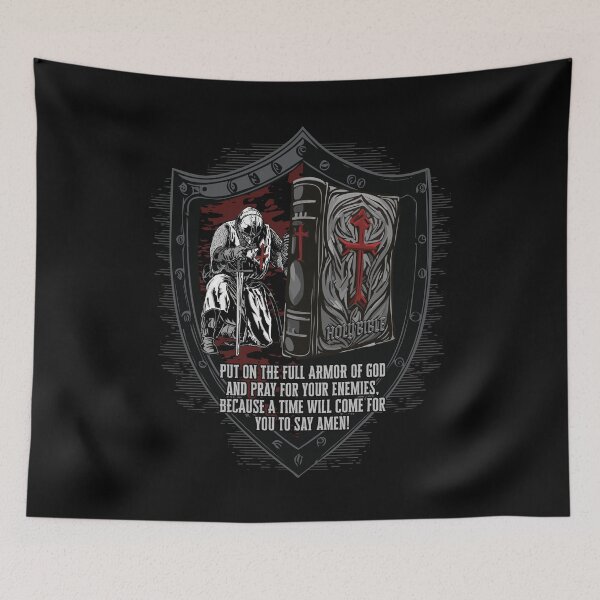 Item preview, Knight In Prayer Amen Shield Bible designed and sold by WBGraphix.