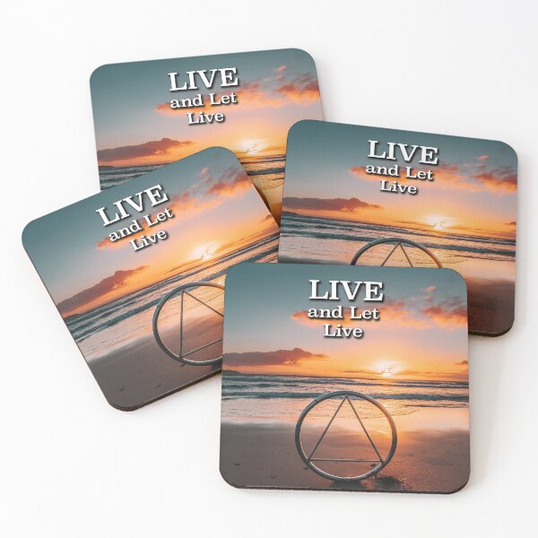 Item preview, Live and Let Live AA Slogan Beach at Sunrise designed and sold by ApexDesigners.