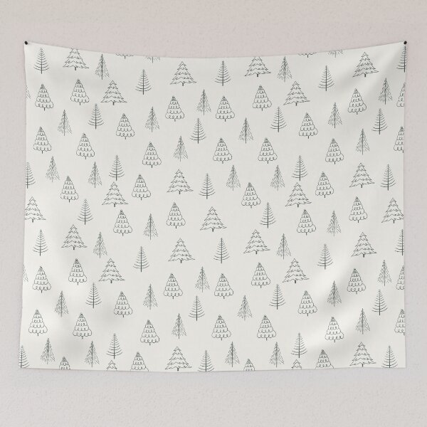 Item preview, Hand Drawn Doodle Christmas Tree Pattern Green designed and sold by Vi-Sko.