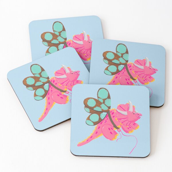 Item preview, Flying Pink Triceratops with Butterfly Wings – Whimsical Fantasy ArtIllustration by Jemma Jamie Skidmore designed and sold by Jemma Jamie Skidmore.