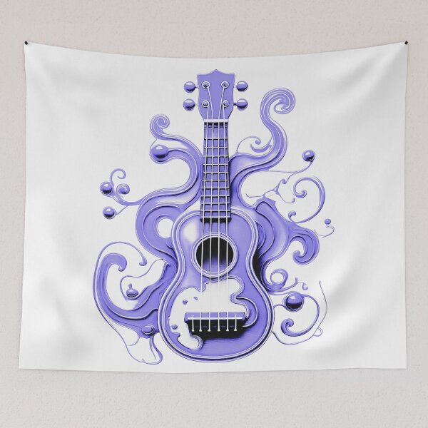 Item preview, Ukulele, colorful ukulele with paint splashes. Pastel shades/ purple. designed and sold by My-fake-places.
