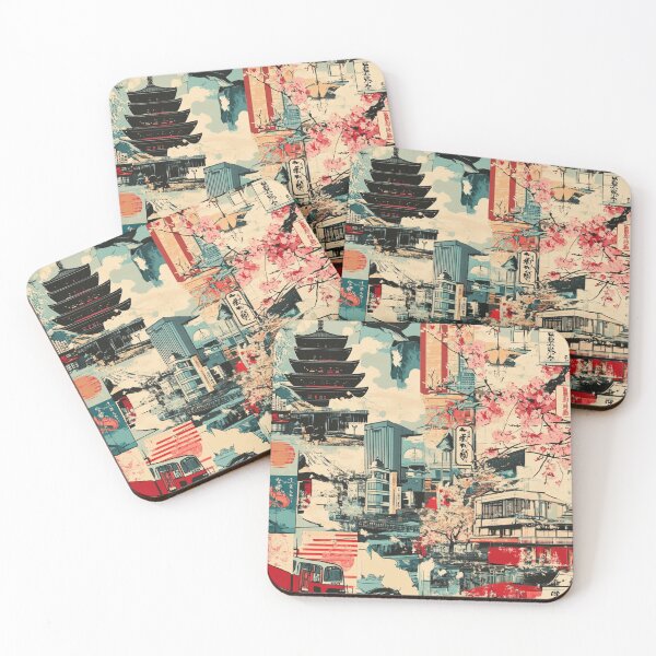 Item preview, Modern Tokio Collage Pattern designed and sold by GrinGalore.