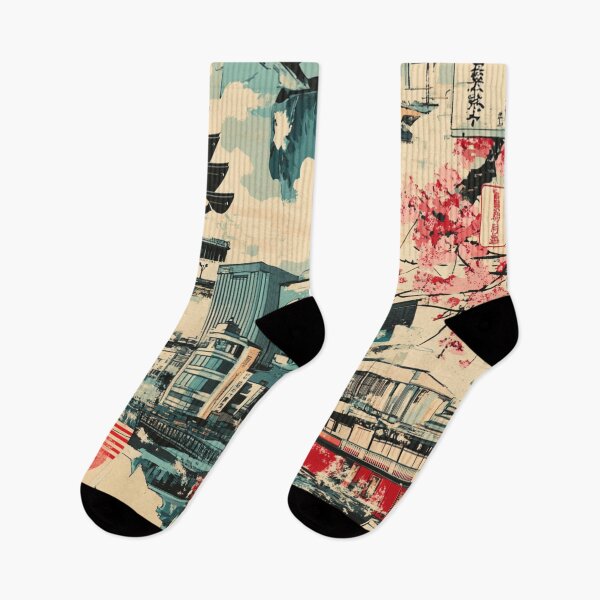 Item preview, Modern Tokio Collage Pattern designed and sold by GrinGalore.