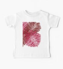 Modern Tropical Palm Leaves Painting rose on white background Baby Tee