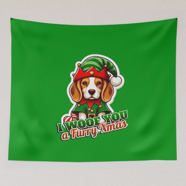 Item preview, Beagle Xmas elf designed and sold by ThisDress.