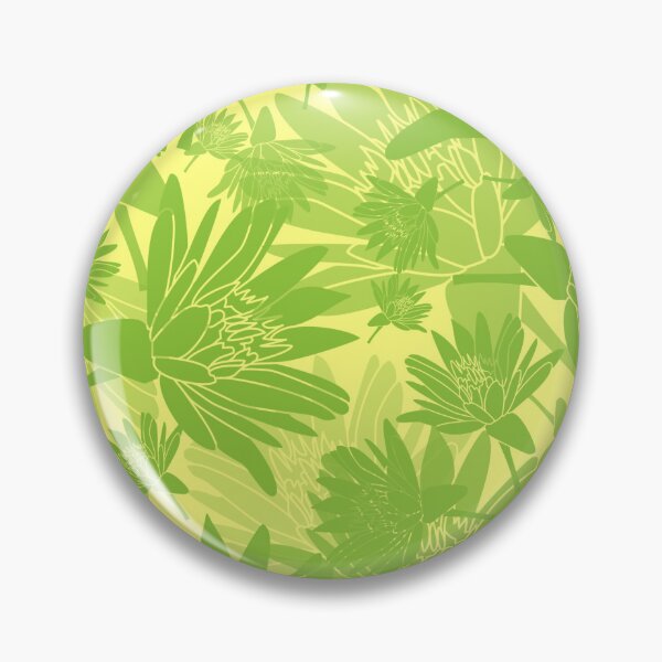 Item preview, Tossed Lotus Green on Yellow Halfdrop designed and sold by Art in My Loft.