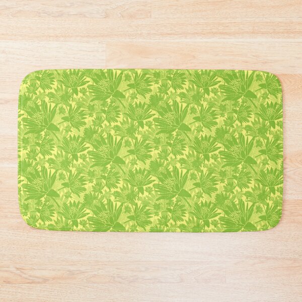 Item preview, Tossed Lotus Green on Yellow Halfdrop designed and sold by Art in My Loft.