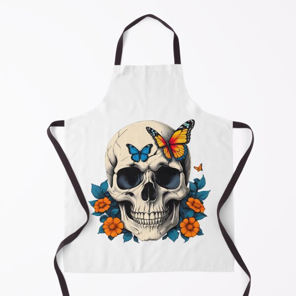 Item preview, Skull with butterflies and flowers designed and sold by DMFPRINTS.