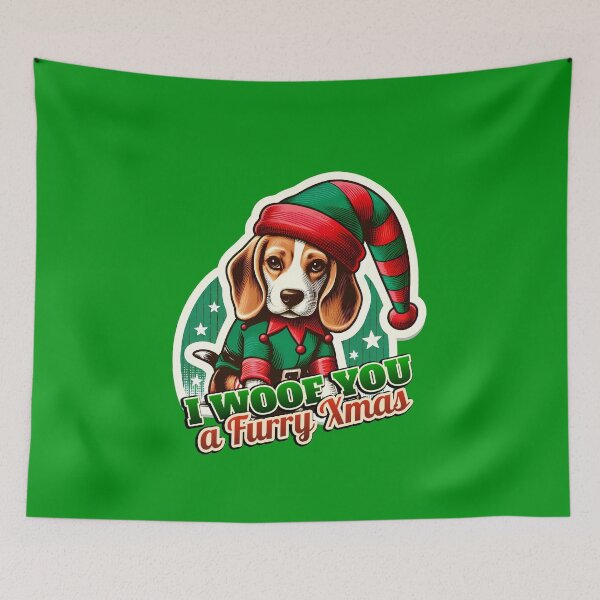 Item preview, Beagle Xmas elf gift designed and sold by ThisDress.