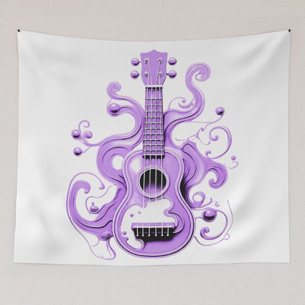 Item preview, Ukulele, colorful ukulele with paint splashes. Pastel shades/lilac. designed and sold by My-fake-places.