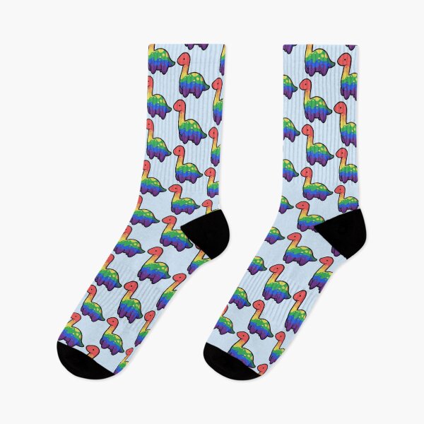 Item preview, hugadino Cute Rainbow long neck dinosaur, dino, Pride, LGBTQ designed and sold by hugadino.