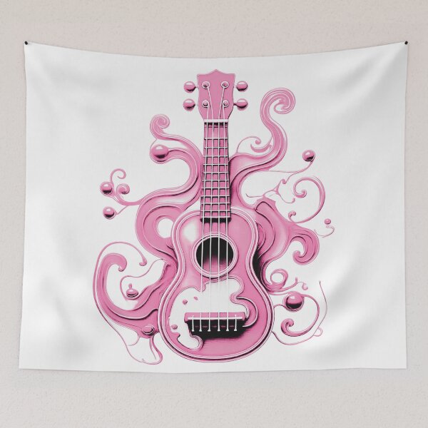 Item preview, Ukulele, colorful ukulele with paint splashes. Pastel shades/ coral. designed and sold by My-fake-places.