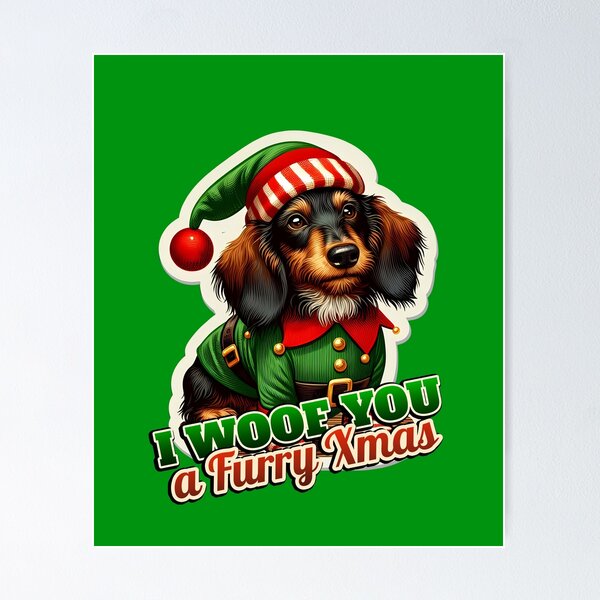 Item preview, Wire-haired Dachshund Wiener Sausage Xmas elf gift designed and sold by ThisDress.