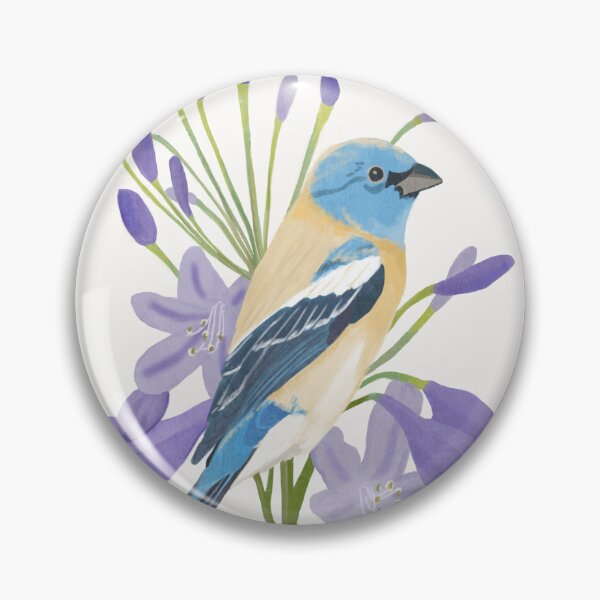 Item preview, Lazuli Bunting with flower designed and sold by JinglinZou.
