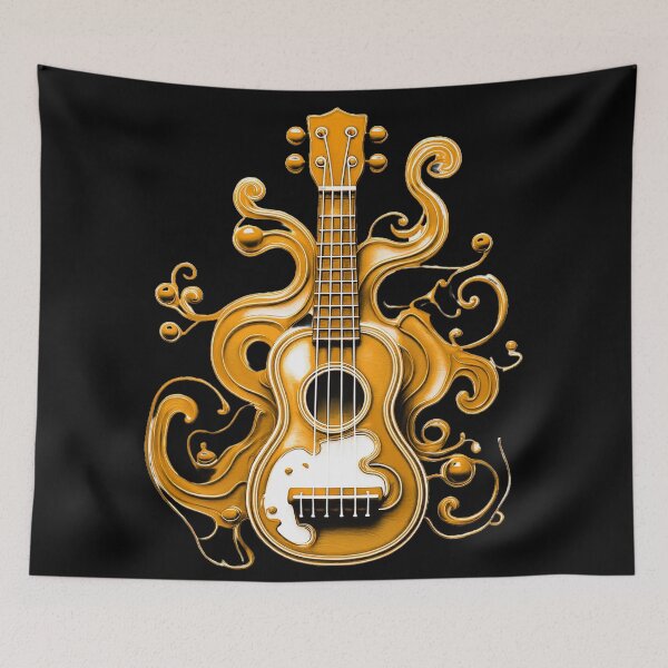 Item preview, Ukulele, colorful ukulele with paint splashes. Vivid shades/orange. designed and sold by My-fake-places.