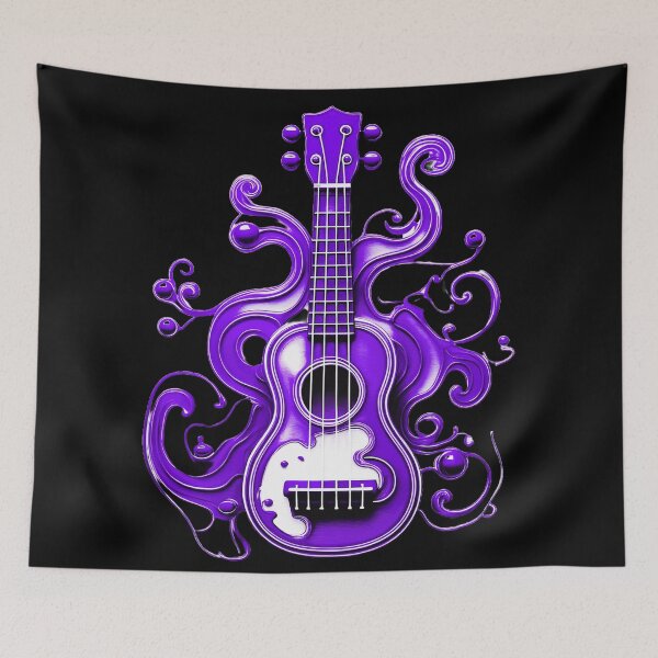 Item preview, Ukulele, colorful ukulele with paint splashes. Vivid shades/ purple. designed and sold by My-fake-places.